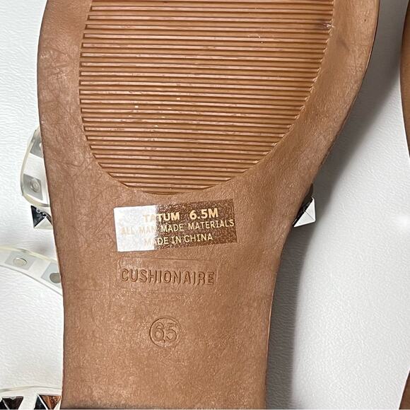 Cushionaire Women’s Tatum Clear Studded Memory Foam Sandals Sz 6.5 - Picture 7 of 7